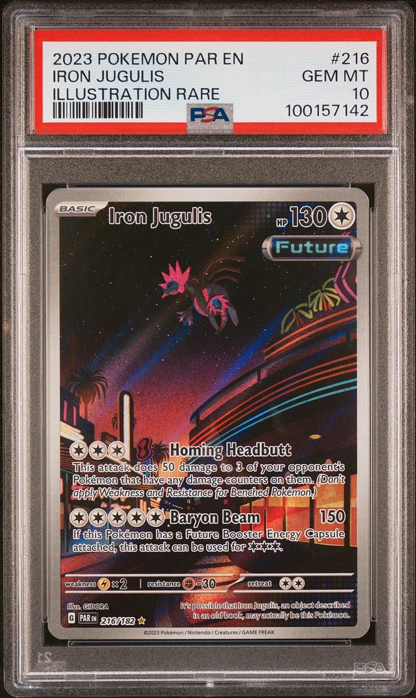 2023 Pokemon Par En-paradox Rift 216 Iron Jugulis Illustration Rare PSA