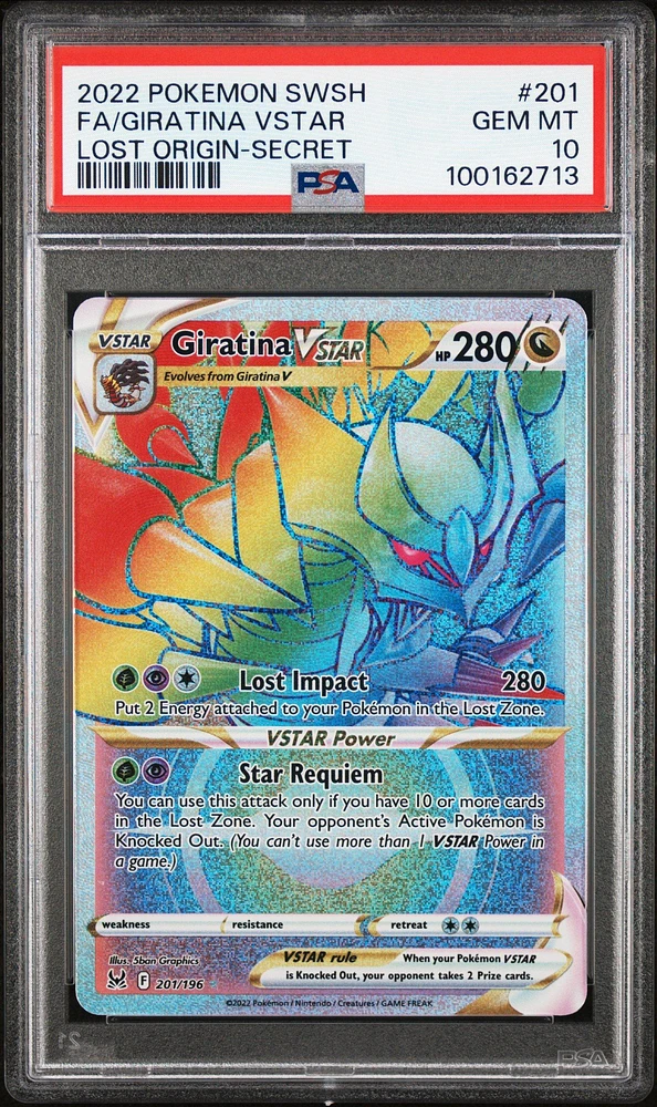 2022 Pokemon Sword & Shield Lost Origin Full Art/giratina Vstar Secret PSA