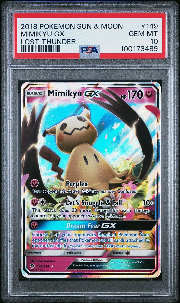 2018 Pokemon Sun & Moon Lost Thunder 149 Mimikyu Gx PSA