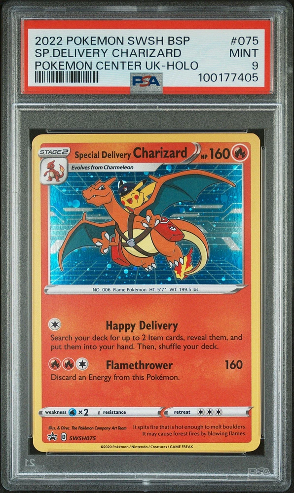 2022 Pokemon Swsh Black Star Promo 075 Special Delivery Charizard-holo Pokemon Center United Kingdom PSA