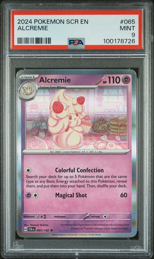 2024 Pokemon Scr En-stellar Crown 065 Alcremie PSA 9