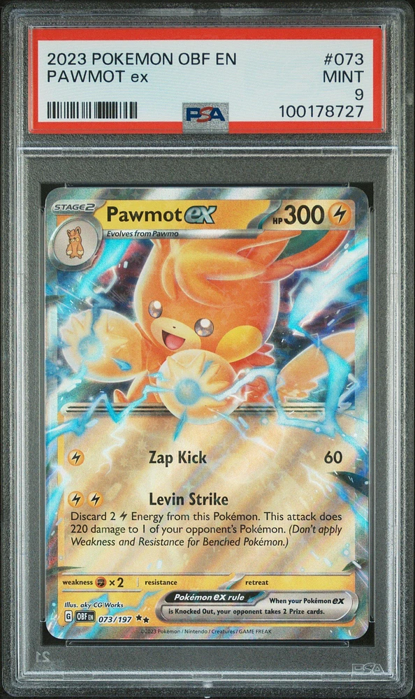 2023 Pokemon Obf En-obsidian Flames 073 Pawmot Ex PSA
