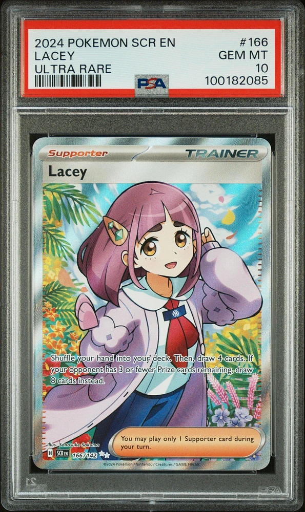 2024 Pokemon Scr En-stellar Crown 166 Lacey Ultra Rare PSA