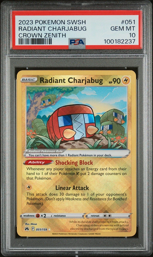 2023 Pokemon Sword And Shield Crown Zenith 051 Radiant Charjabug PSA