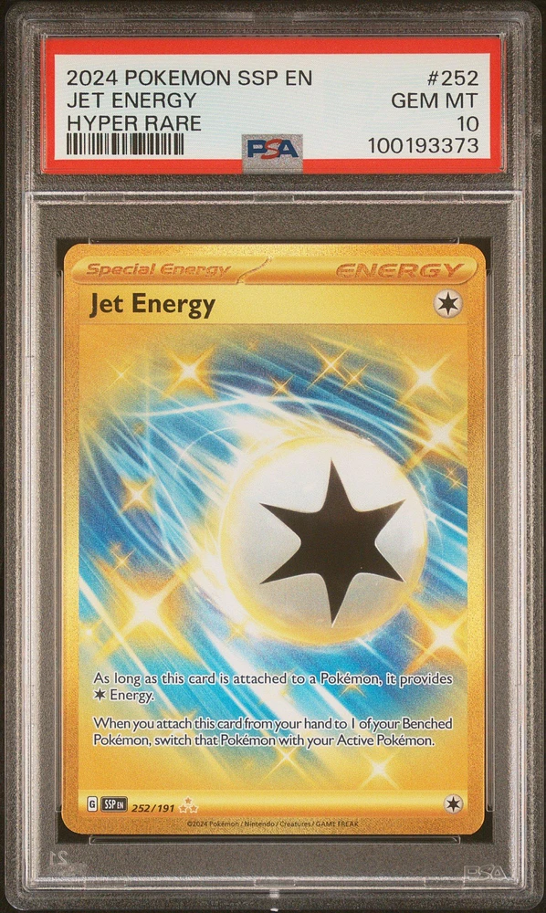 2024 Pokemon Ssp En-surging Sparks 252 Jet Energy Hyper Rare PSA