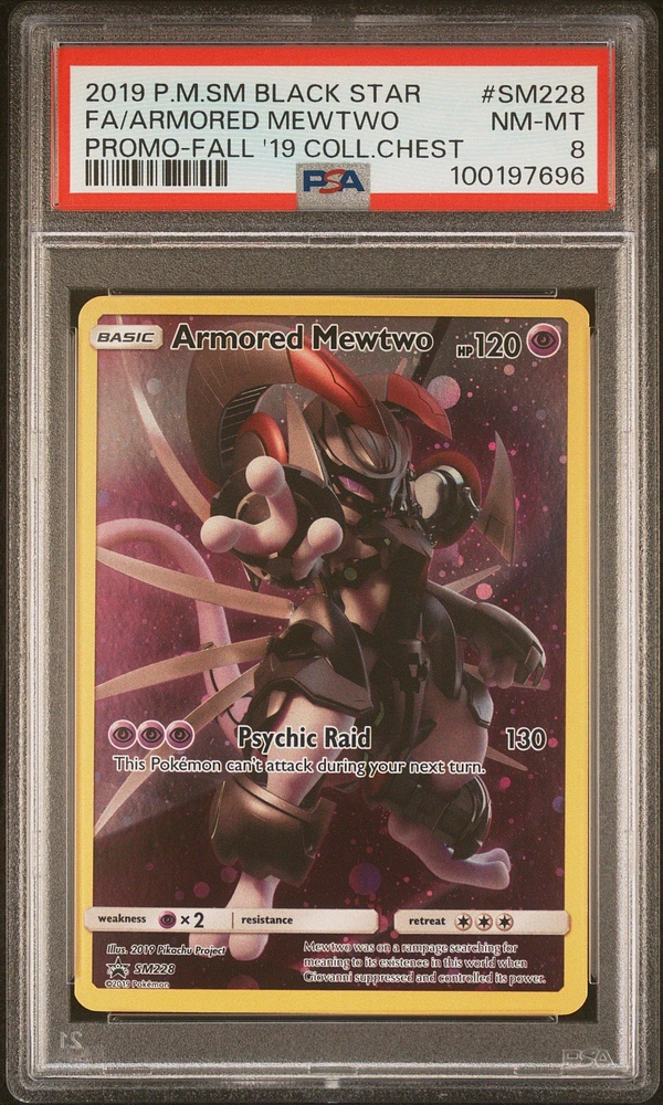 2019 Pokemon Sm Black Star Promo Sm228 Full Art/armored Mewtwo Fall 2019 Collector Chest PSA