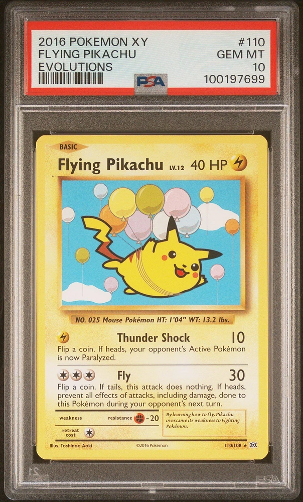 2016 Pokemon Xy Evolutions 110 Flying Pikachu PSA
