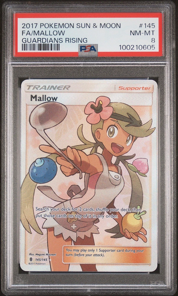 2017 Pokemon Sun & Moon Guardians Rising 145 Full Art/mallow PSA