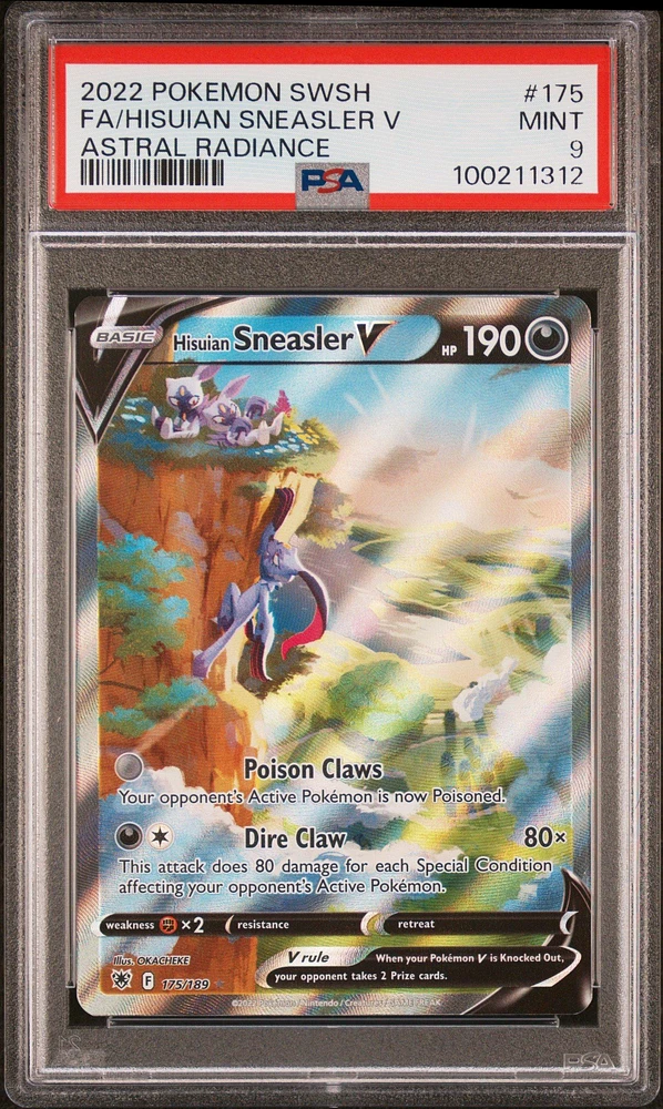 2022 Pokemon Sword & Shield Astral Radiance 175 Full Art/hisuian Sneasler V PSA