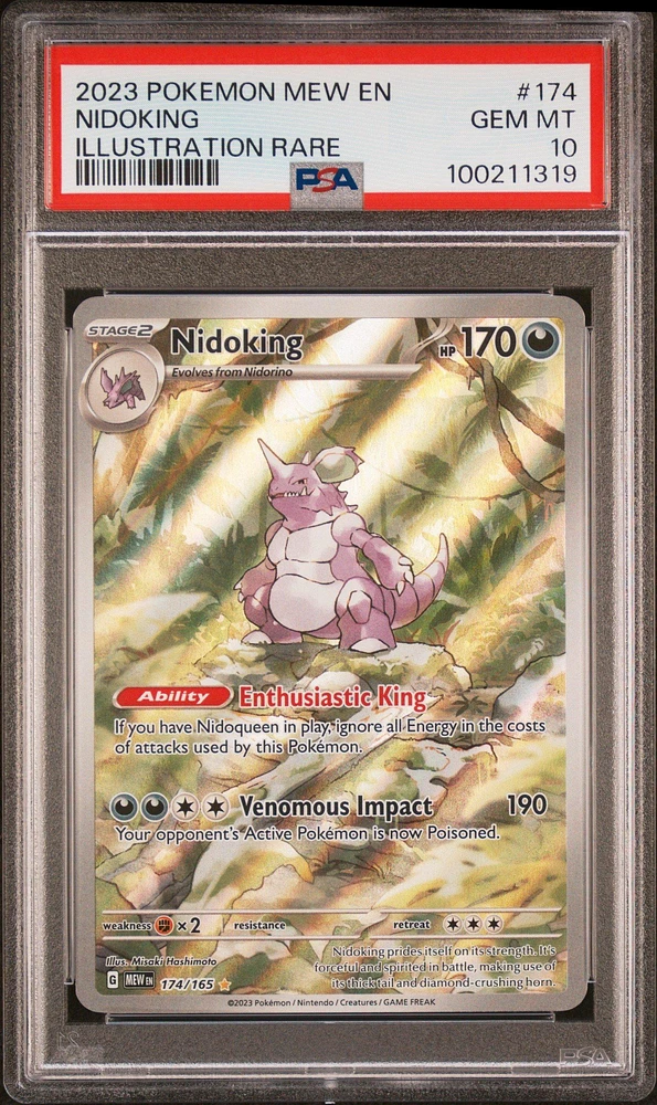 2023 Pokemon Mew En-151 174 Nidoking Illustration Rare PSA