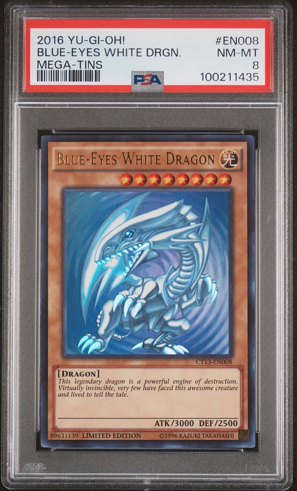 2016 Yu-gi-oh! Mega-tins En008 Blue-eyes White Dragon PSA 8