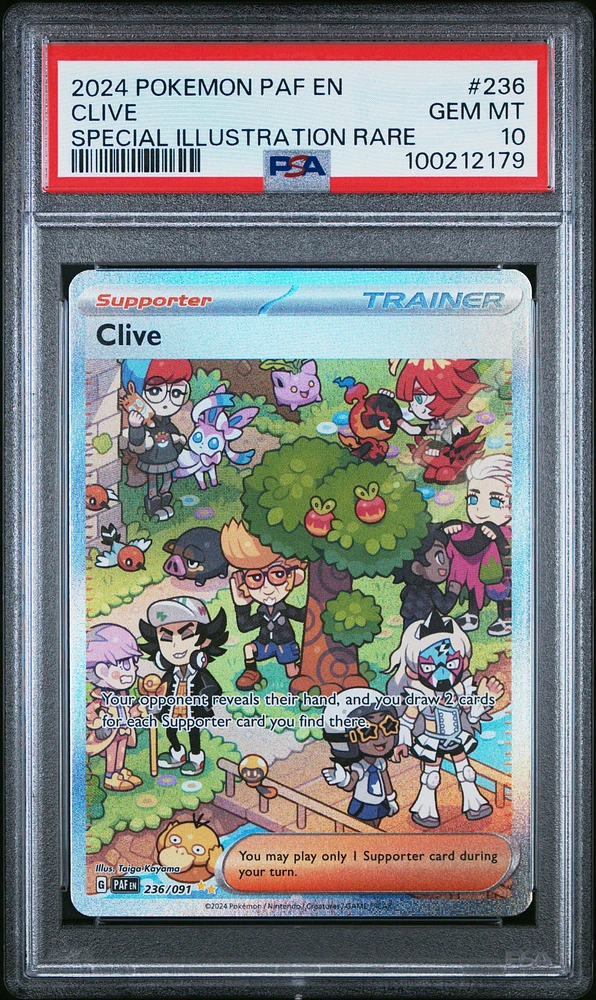 2024 Pokemon Paf En-paldean Fates 236 Clive Special Illustration Rare PSA