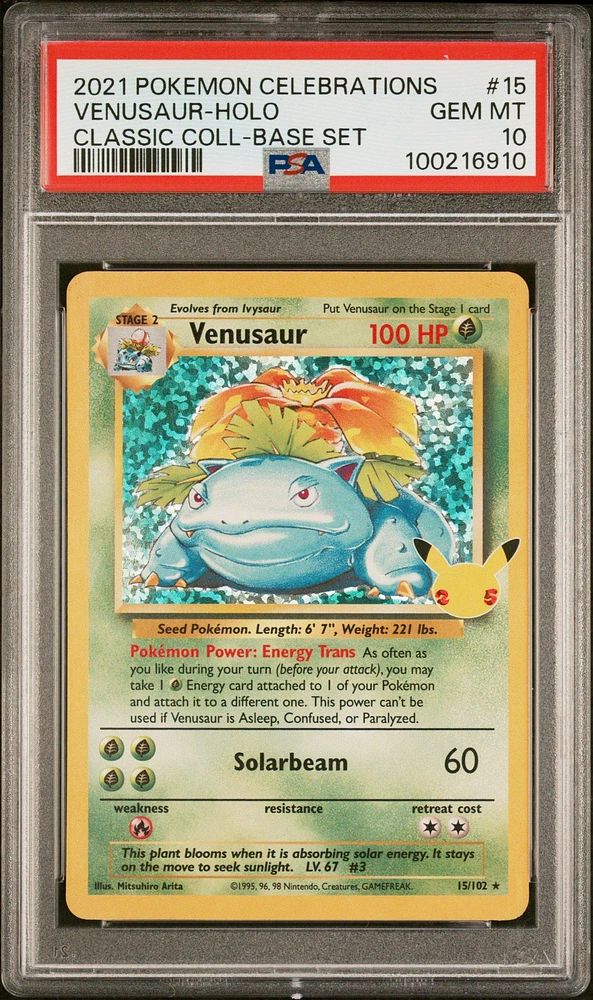 2021 Pokemon Celebrations Classic Collection 15 Venusaur-holo PSA