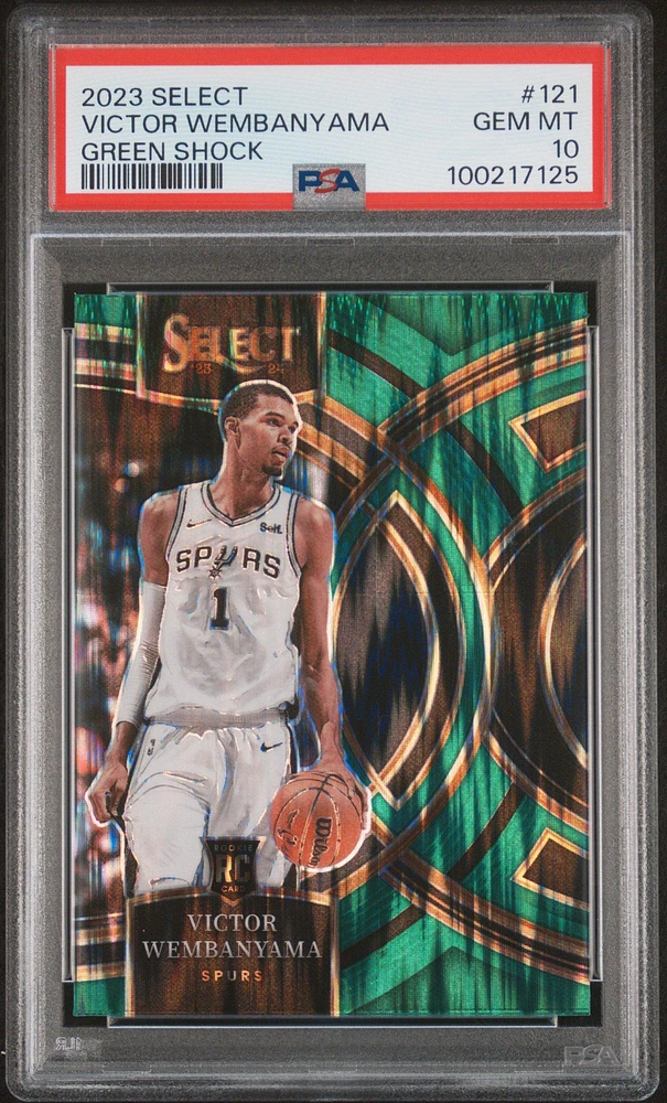 2023 Panini Select Victor Wembanyama Green Shock PSA 10