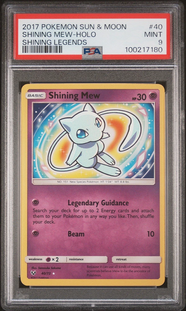 2017 Pokemon Sun & Moon Shining Legends 40 Shining Mew-holo PSA