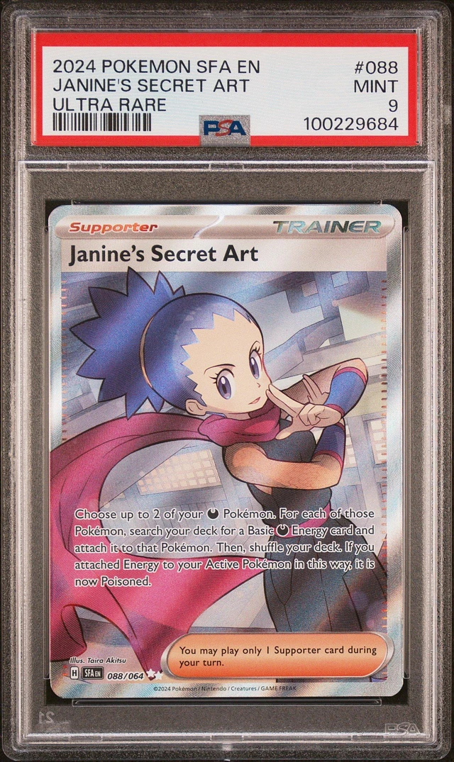 janine's secret art pokemon card 2025 Pre En-prismatic Evolutions 173 Special Illustration Rare PSA 10 Graded 228/187 Description SFA-EN 088/064 Janine's Secret Art