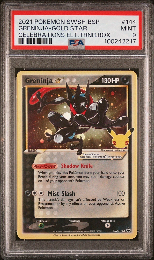 2021 Pokemon Swsh Black Star Promo 144 Greninja-gold Star Celebrations Elite Trainer Box PSA