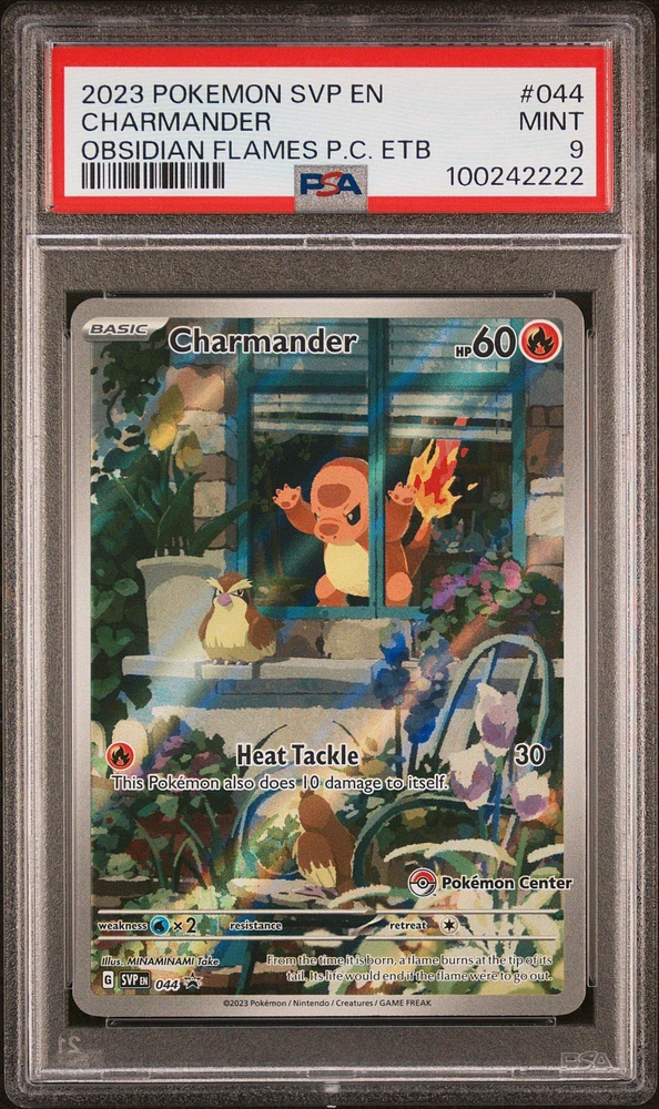 2023 Pokemon Svp En-sv Black Star Promo 044 Charmander Obsidian Flames Pokemon Center Elite Trainer Box PSA
