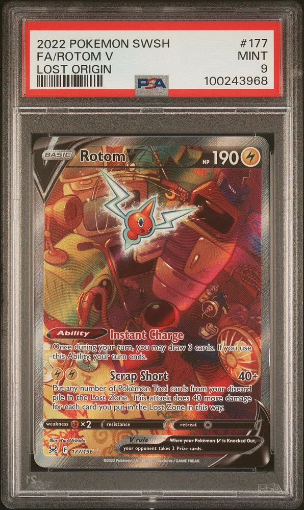 2022 Pokemon Sword & Shield Lost Origin 177 Full Art/rotom V PSA