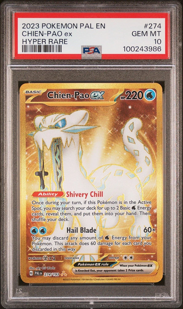 2023 Pokemon Pal En-paldea Evolved 274 Chien-pao Ex Hyper Rare PSA