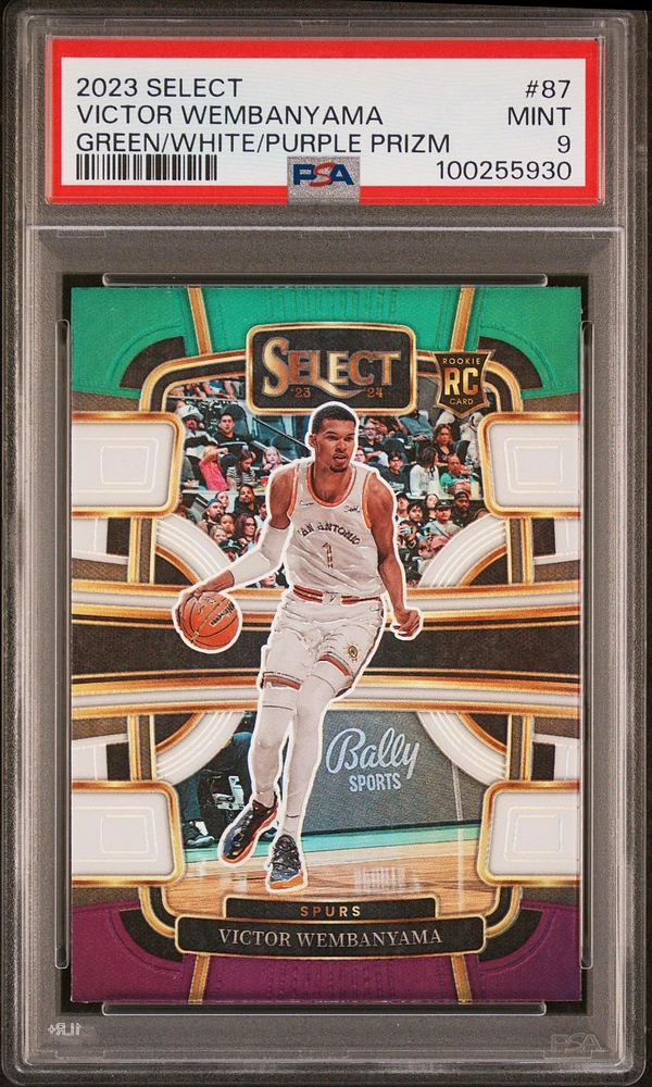2023 Panini Select Victor Wembanyama Green/white/purple Prizm PSA