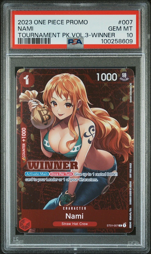 2023 One Piece Promos 007 Nami Tournament Pack Vol.3-winner PSA