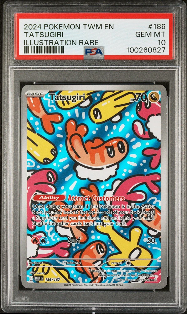 2024 Pokemon Twm En-twilight Masquerade 186 Tatsugiri Illustration Rare PSA