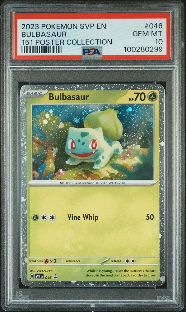 2023 Pokemon Svp En-sv Black Star Promo 046 Bulbasaur 151 Poster Collection PSA