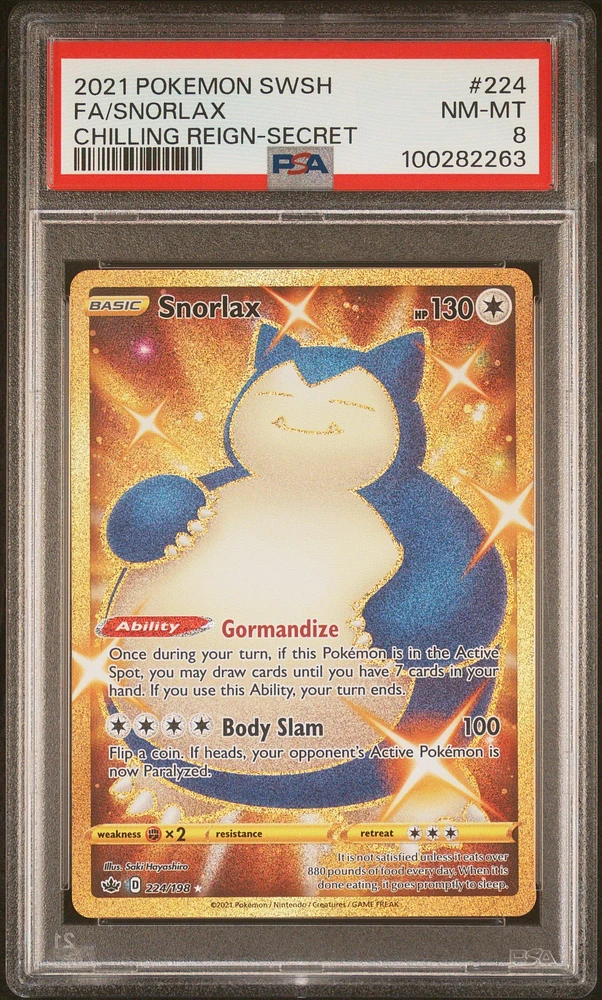 2021 Pokemon Sword & Shield Chilling Reign 224 Full Art/snorlax Secret PSA