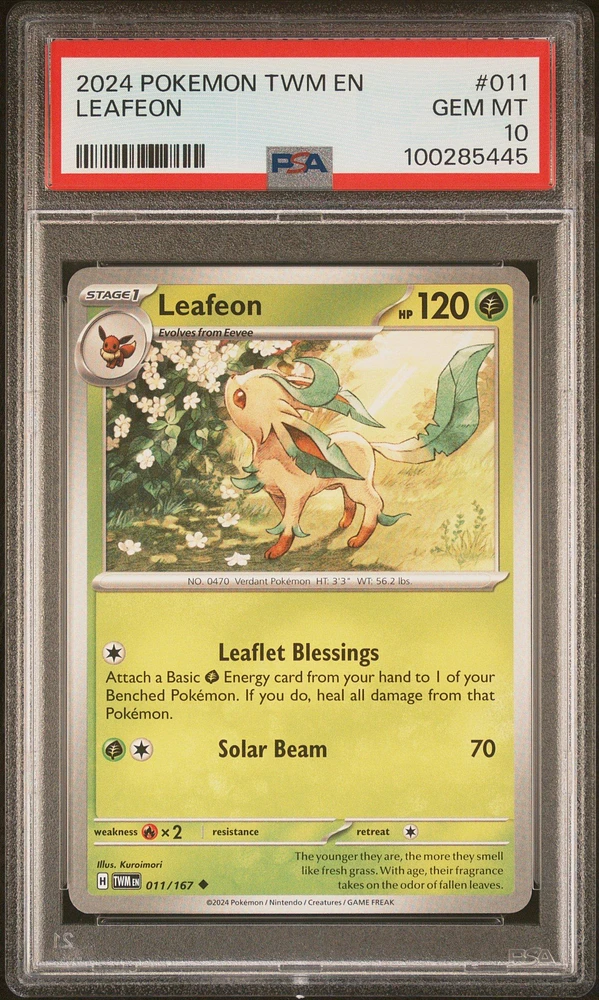2024 Pokemon Twm En-twilight Masquerade 011 Leafeon PSA 10