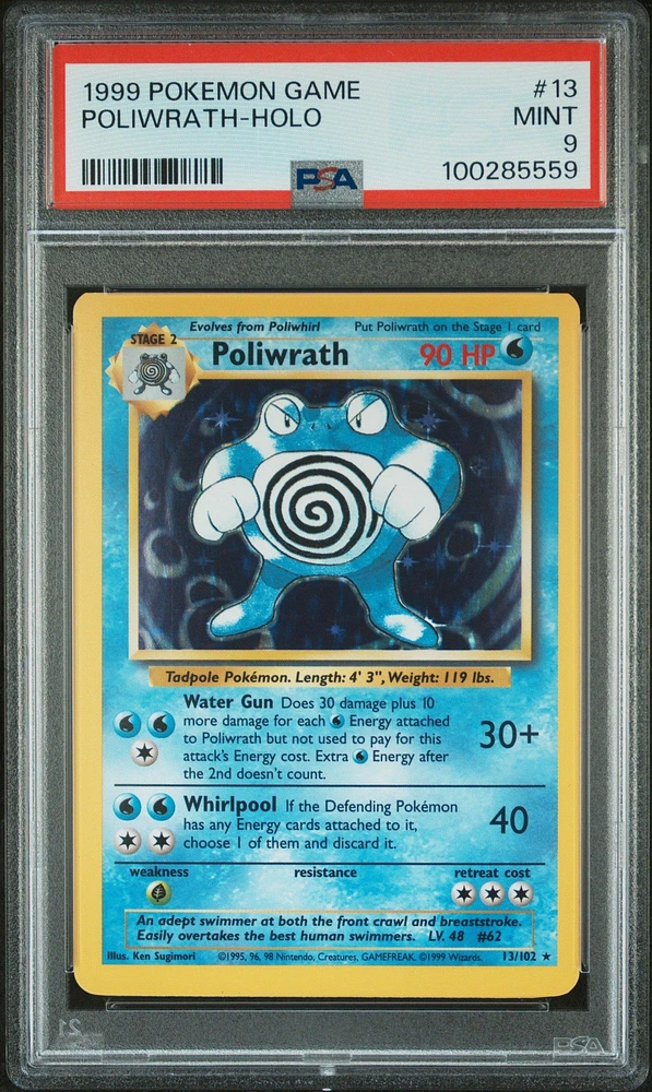 1999 Pokemon Game 13 Poliwrath-holo PSA