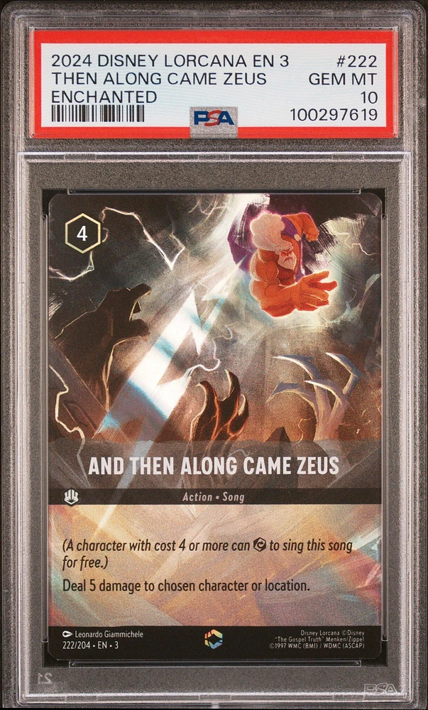 2024 Disney Lorcana En 3-into The Inklands 222 And Then Along Came Zeus Enchanted PSA