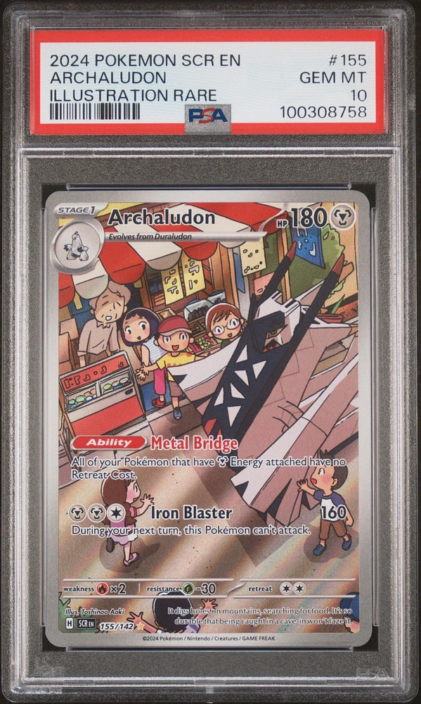 2024 Pokemon Scr En-stellar Crown 155 Archaludon Illustration Rare PSA