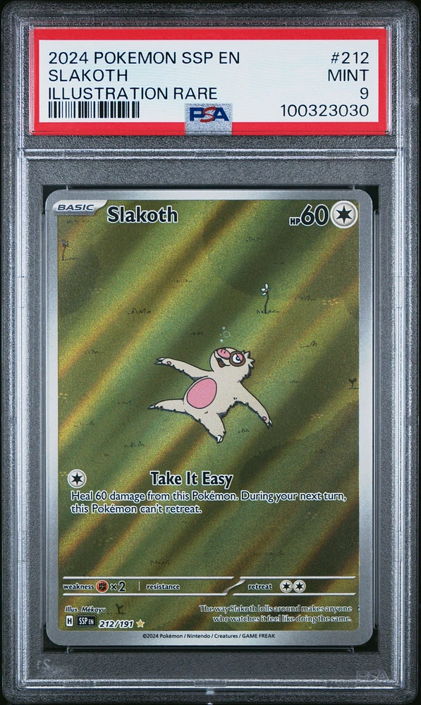 2024 Pokemon Ssp En-surging Sparks 212 Slakoth Illustration Rare PSA