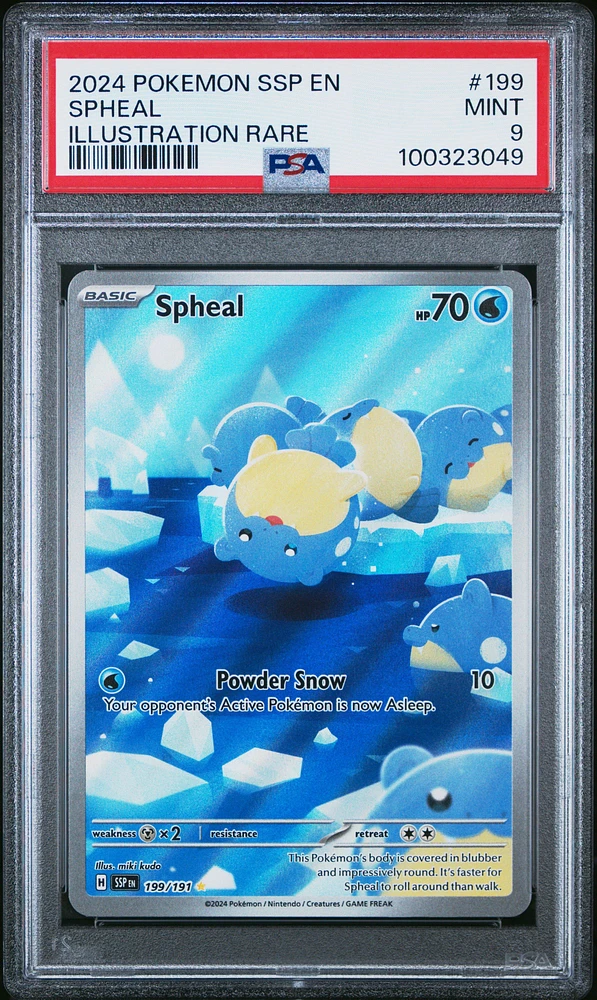 2024 Pokemon Ssp En-surging Sparks 199 Spheal Illustration Rare PSA