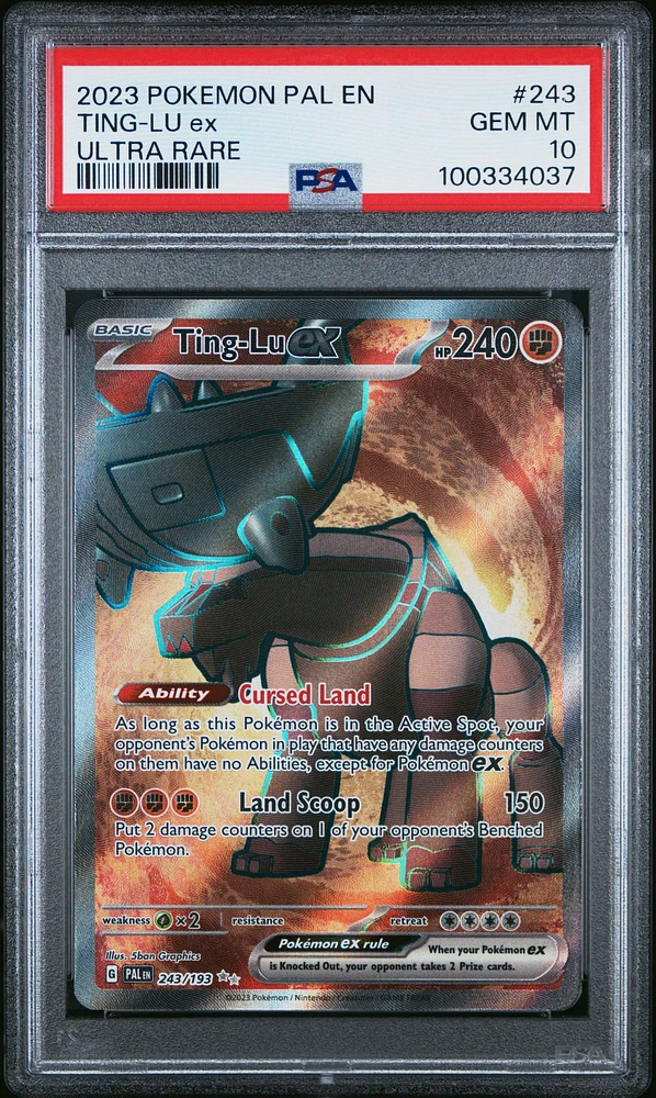 2023 Pokemon Pal En-paldea Evolved 243 Ting-lu Ex Ultra Rare PSA 10