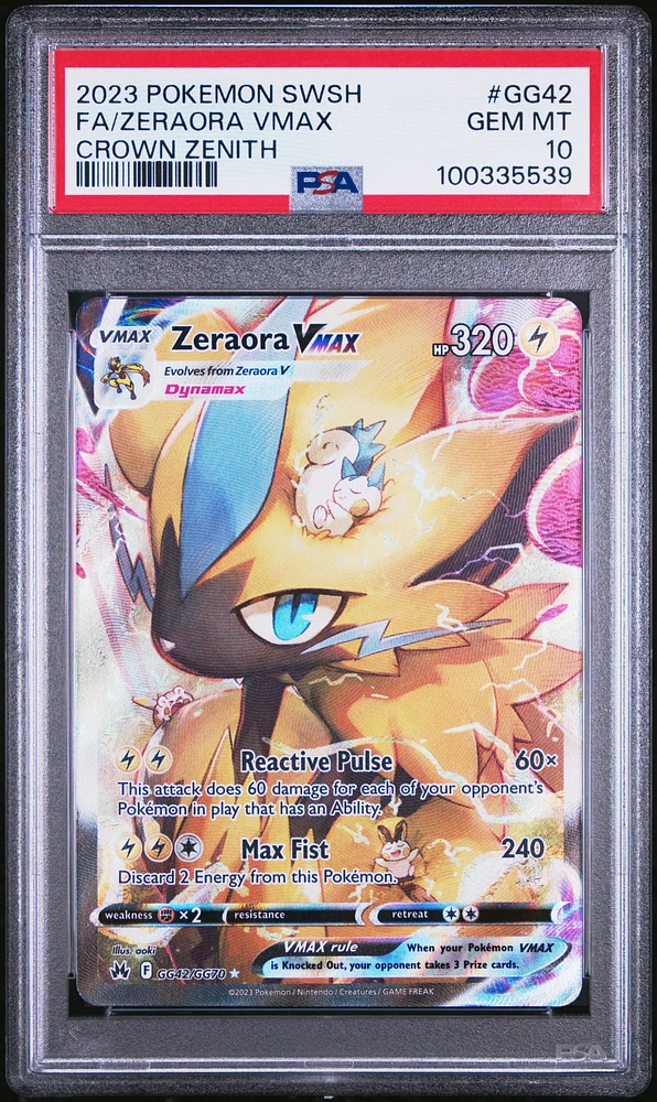 2023 Pokemon Sword And Shield Crown Zenith Gg42 Full Art/zeraora Vmax PSA