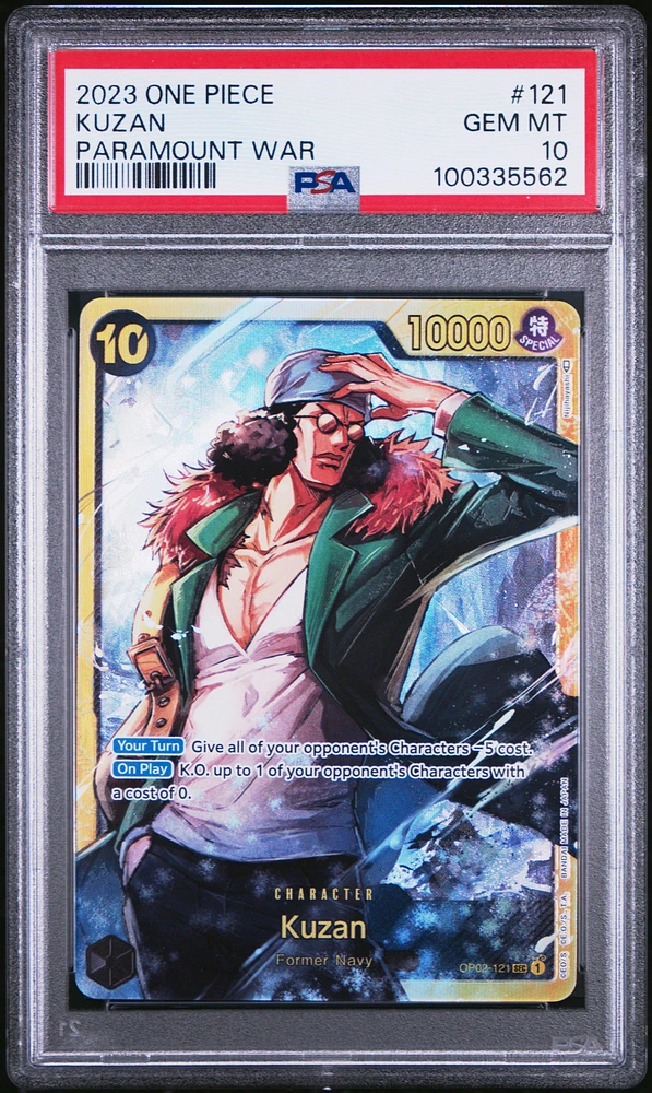 2023 One Piece Op02-paramount War 121 Kuzan PSA 10