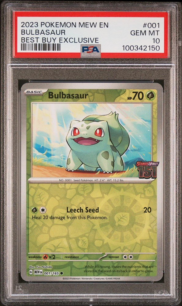 2023 Pokemon Mew En-151 001 Bulbasaur Best Buy Exclusive PSA