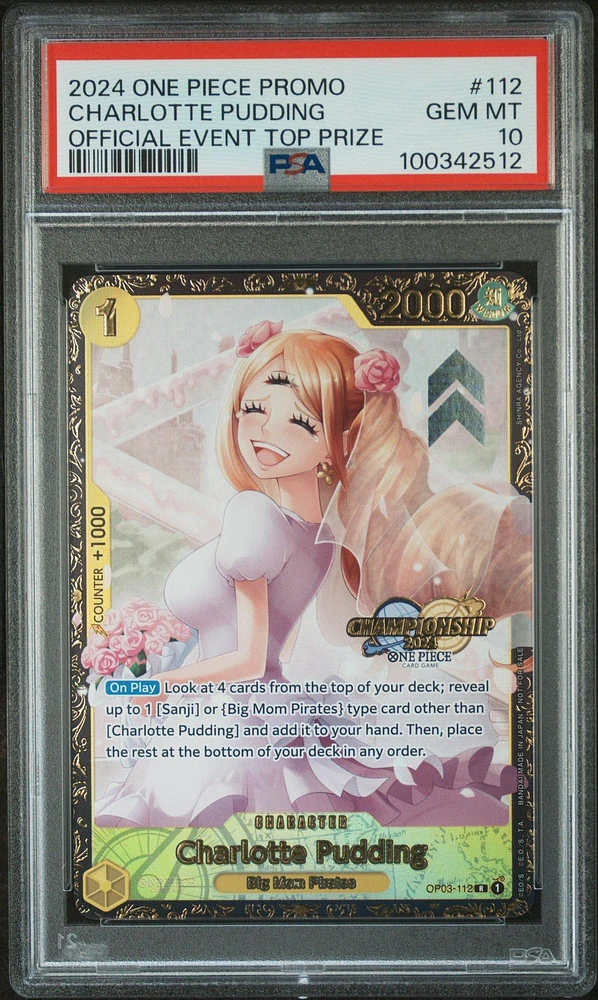 2024 One Piece Promos 112 Charlotte Pudding Official Event Top Prize PSA 10