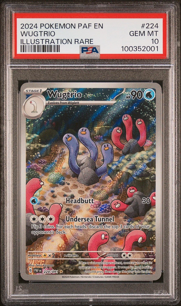 2024 Pokemon Paf En-paldean Fates 224 Wugtrio Illustration Rare PSA