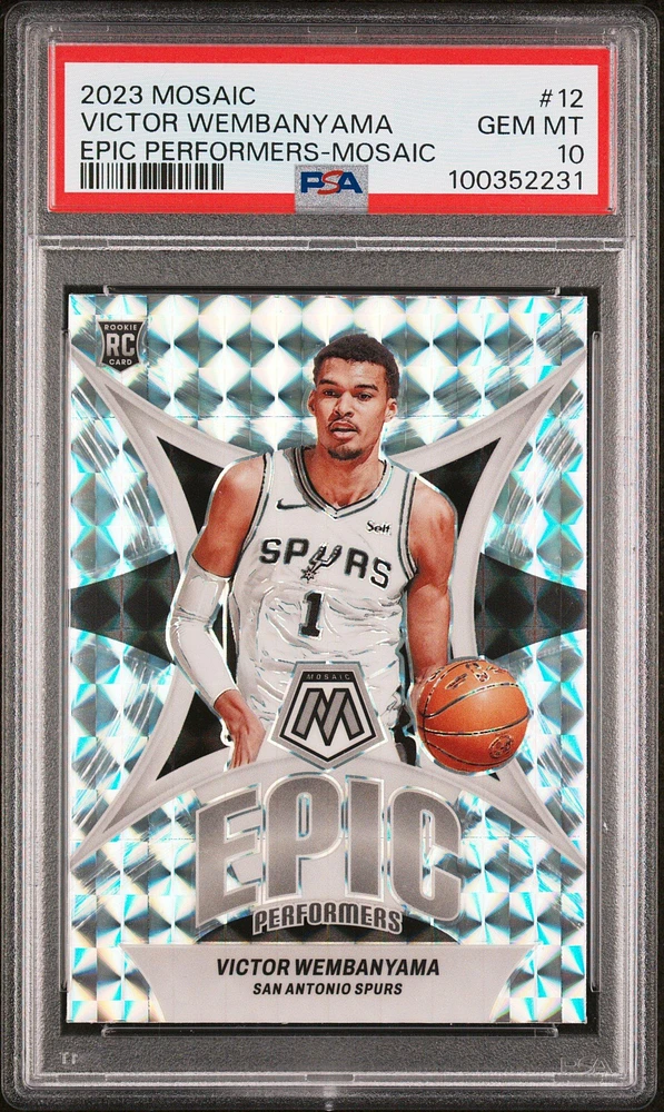 2023 Panini Mosaic Epic Performers 12 Victor Wembanyama Mosaic PSA
