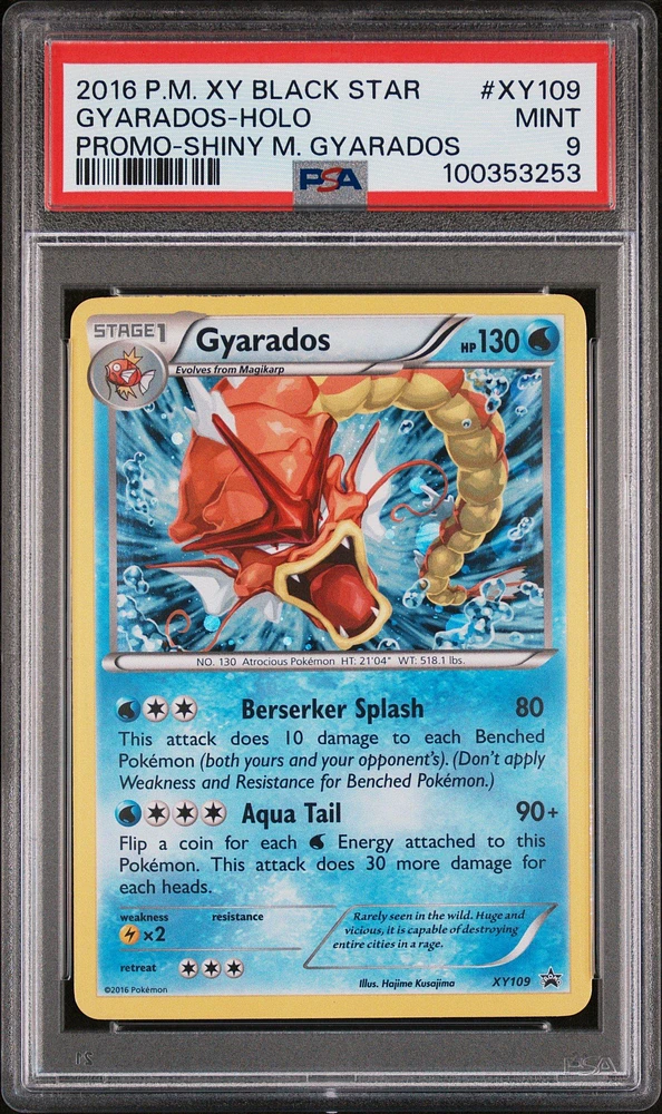 2016 Pokemon Xy Black Star Promo Xy109 Gyarados-holo Shiny Mega Gyarados PSA