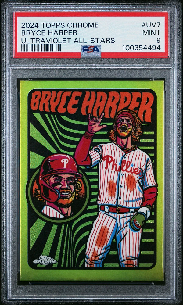 2024 Topps Chrome Ultraviolet All-stars Uv7 Bryce Harper PSA
