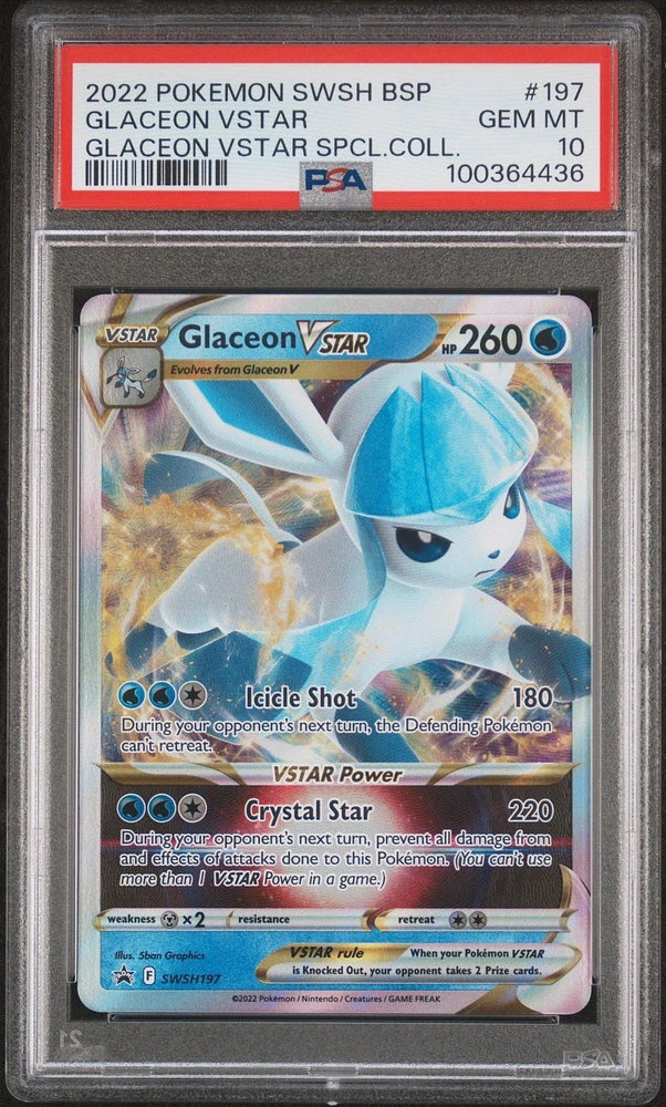 2022 Pokemon Swsh Black Star Promo 197 Glaceon Vstar Glaceon Vstar Special Collection PSA