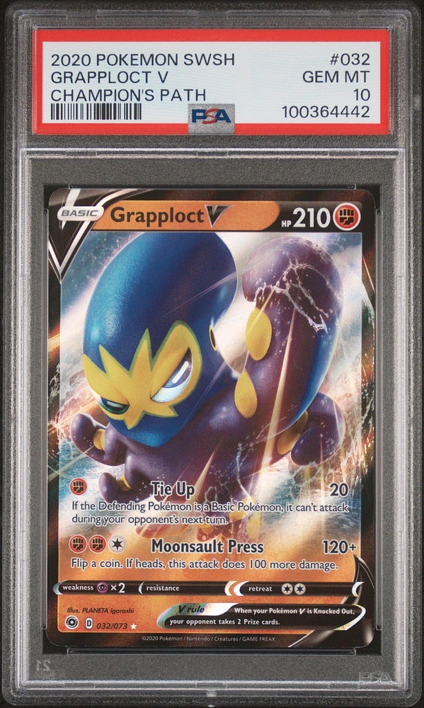 2020 Pokemon Sword & Shield Champion's Path 032 Grapploct V PSA