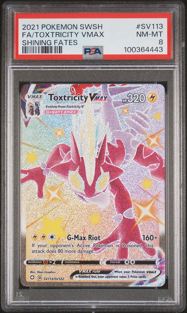 2021 Pokemon Sword & Shield Shining Fates Sv113 Full Art/toxtricity Vmax PSA