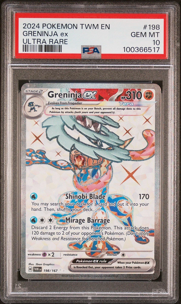 2024 Pokemon Twm En-twilight Masquerade 198 Greninja Ex Ultra Rare PSA