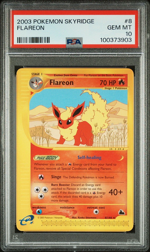 2003 Pokemon Skyridge 8 Flareon PSA