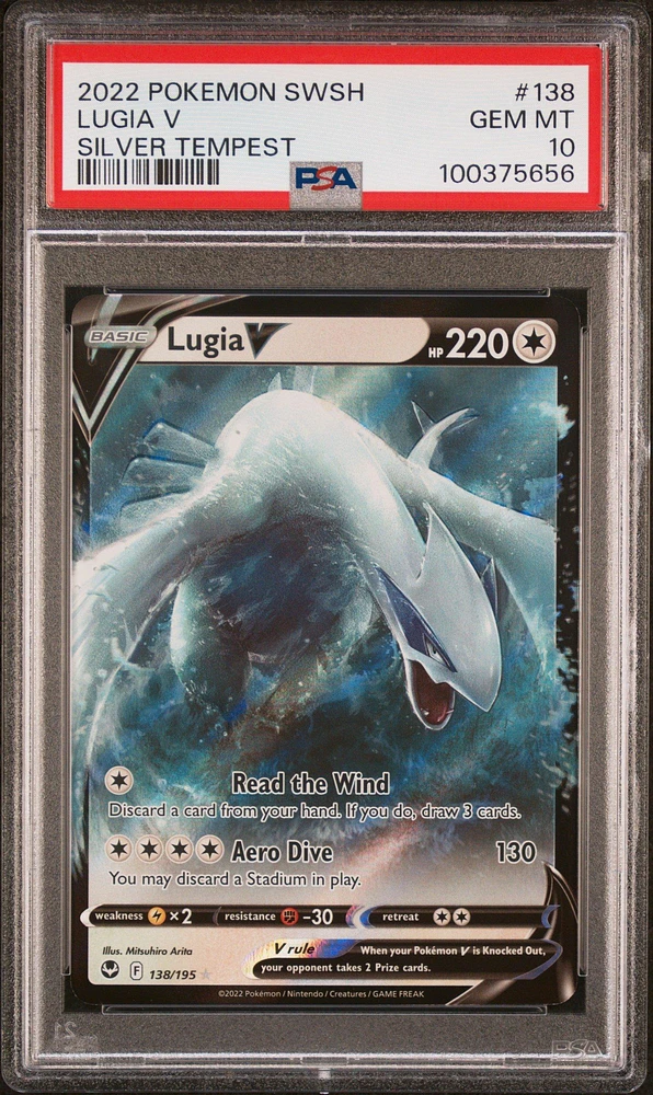 2022 Pokemon Sword & Shield Silver Tempest 138 Lugia V PSA
